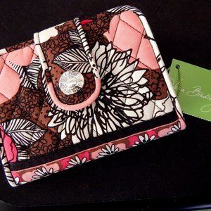 Vera Bradley Snappy Wallet - New - Mocha Rouge